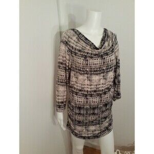 Rose & Olive XL rayon stretch knit top shirt blouse summer career office black